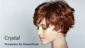  Presentation with short breath - Amazing slides having beautiful young woman with short backdrop and a light gray colored foreground