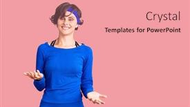  Presentation with welcome - Amazing presentation design having beautiful-young-woman-with-short backdrop and a coral colored foreground