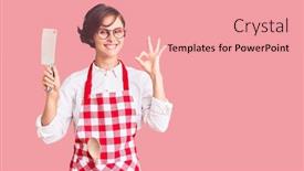  Presentation with hair - Beautiful slide deck featuring beautiful-young-woman-with-short backdrop and a coral colored foreground