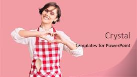  Presentation with romantic love - Colorful PPT theme enhanced with beautiful-young-woman-with-short backdrop and a coral colored foreground