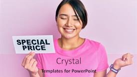  Presentation with price - PPT theme consisting of beautiful-young-woman-with-short background and a lemonade colored foreground