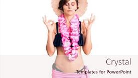  Presentation with hawaiian - Colorful presentation design enhanced with beautiful-young-woman-with-short backdrop and a lemonade colored foreground