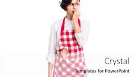  Presentation with nails - Cool new presentation theme with beautiful-young-woman-with-short backdrop and a white colored foreground