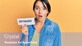  Presentation with hair - PPT layouts having beautiful-young-woman-with-short background and a teal colored foreground