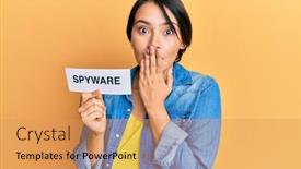  Presentation with hair - PPT theme having beautiful-young-woman-with-short background and a yellow colored foreground