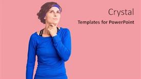  Presentation with infection - PPT theme having beautiful-young-woman-with-short background and a coral colored foreground