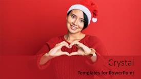  Presentation with romantic christmas - Slide deck having beautiful-young-woman-with-short background and a crimson colored foreground