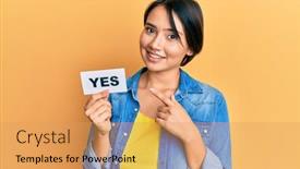  Presentation with hair - Slide deck consisting of beautiful-young-woman-with-short background and a yellow colored foreground