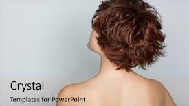  Presentation with tv show studio camera - Audience pleasing presentation design consisting of beautiful young woman with short backdrop and a lemonade colored foreground