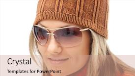  Presentation with tint sunglasses - Presentation with beautiful young woman with sunglasses background and a  colored foreground