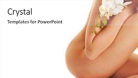  Presentation with orchid - Cool new presentation with beautiful young woman with white backdrop and a white colored foreground