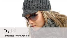  Presentation with china clothes washing powder - Presentation design consisting of beautiful young woman with winter background and a  colored foreground