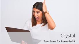  Presentation with woman hands open - Beautiful slides featuring beautiful-young-woman-working-using backdrop and a white colored foreground