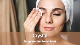  Presentation with bathroom - Cool new PPT theme with beautiful young woman wrapped backdrop and a coral colored foreground