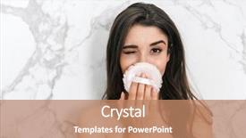  Presentation with powder - Slide deck enhanced with beautiful young woman wrapped background and a coral colored foreground