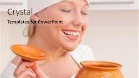  Presentation with clay - Slide deck with beautiful-young-woman background and a lemonade colored foreground