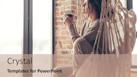  Presentation with coffee book - Cool new theme with beautiful-young-woman backdrop and a coral colored foreground