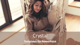  Presentation with cabin - PPT layouts enhanced with beautiful-young-woman background and a violet colored foreground