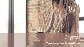  Presentation with cabin - Amazing slide deck having beautiful-young-woman backdrop and a coral colored foreground