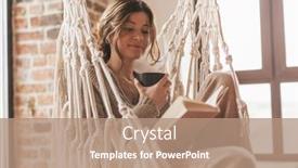  Presentation with coffee book - PPT theme having beautiful-young-woman background and a coral colored foreground