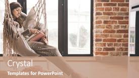  Presentation with cabin - Audience pleasing slides consisting of beautiful-young-woman backdrop and a coral colored foreground