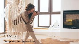  Presentation with weekend - Colorful PPT layouts enhanced with beautiful-young-woman backdrop and a coral colored foreground