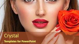  Presentation with beautiful young girl red - Amazing PPT theme having beautiful-young-woman backdrop and a red colored foreground