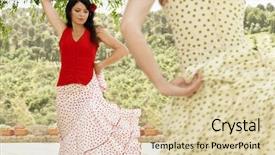  Presentation with dancing - PPT theme consisting of beautiful young women dancing flamenco background and a lemonade colored foreground