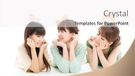  Presentation with women - Beautiful slide deck featuring beautiful-young-women-isolated backdrop and a white colored foreground