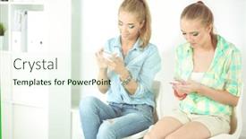  Presentation with women - PPT layouts featuring beautiful-young-women-using background and a sky blue colored foreground