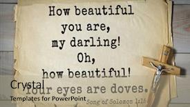  Presentation with top 150 - Slide deck with beautiful your eyes are doves background and a coral colored foreground