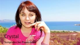  Presentation with summer holiday move - Amazing slides having beautifull beach - beautiful young woman on summer backdrop and a red colored foreground