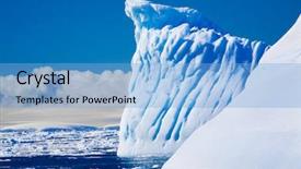  Presentation with antarctic - PPT theme consisting of beautifull big antarctic iceberg background and a light blue colored foreground