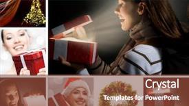  Presentation with mass - Presentation theme having beautifull girl opening x-mass background and a tawny brown colored foreground