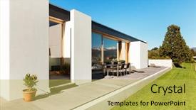 Presentation with cement - Cool new theme with beautifull modern house in cement backdrop and a yellow colored foreground