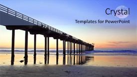  Presentation with pacific - Cool new slide set with beautifull sunset with full moon backdrop and a light blue colored foreground