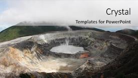  Presentation with costa rica - Beautiful presentation theme featuring beautifull view - poas volcano in costa rica backdrop and a white colored foreground