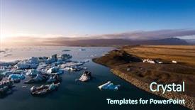  Presentation with amsterdam historical beautiful view - Beautiful PPT layouts featuring beautifull view of jokulsarlon lagoon backdrop and a navy blue colored foreground