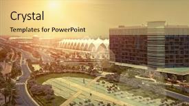  Presentation with abu dhabi - Colorful PPT theme enhanced with beautifull view on abu dhabi backdrop and a  colored foreground