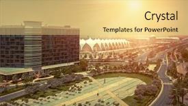  Presentation with abu dhabi - Slide deck with beautifull view on abu dhabi background and a  colored foreground