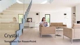  Presentation with villa - Beautiful presentation featuring beautifull young woman backdrop and a mint green colored foreground