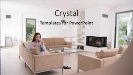  Presentation with villa - PPT theme enhanced with beautifull young woman background and a light gray colored foreground