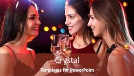  Presentation with christmas party - Beautiful slides featuring beautifully-dressed-young-girls backdrop and a tawny brown colored foreground