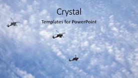  Presentation with military - Cool new presentation theme with beautifully flying on military-air backdrop and a light blue colored foreground