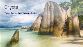  Presentation with reflecting - Presentation theme featuring beautifully-shaped-granite-boulders-reflecting background and a  colored foreground