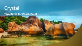  Presentation with stormy sea - PPT theme having source d'argent beach taken background and a teal colored foreground