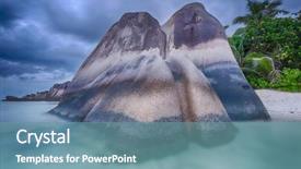  Presentation with stormy sea - Slide set consisting of source d'argent beach taken background and a seafoam green colored foreground