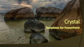  Presentation with stormy sea - Amazing PPT theme having source d'argent beach taken backdrop and a tawny brown colored foreground