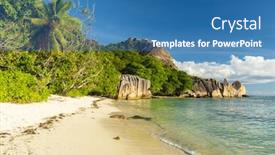  Presentation with granite - Amazing PPT theme having beautifully-shaped-granite-boulders backdrop and a teal colored foreground