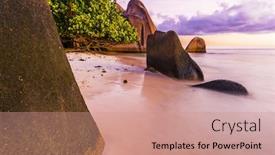  Presentation with granite - Colorful presentation theme enhanced with beautifully-shaped-granite-boulders backdrop and a coral colored foreground